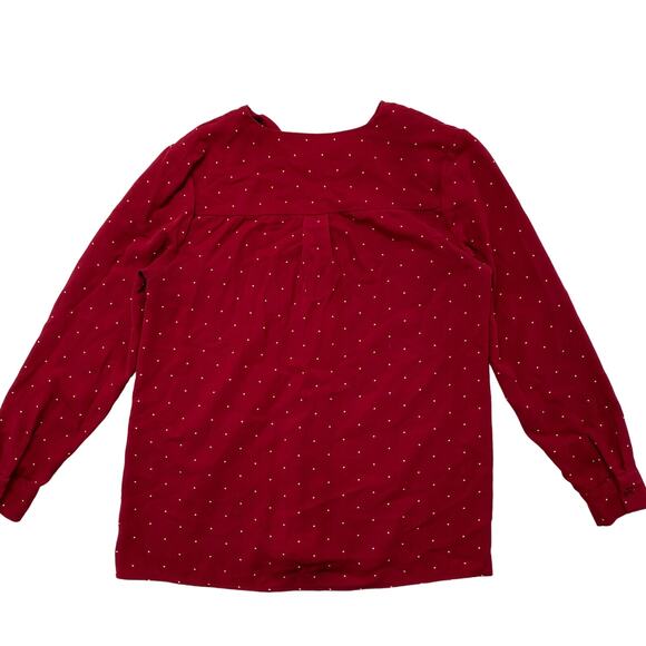 DANNI MINOGUE Red Polka Dot 3/4 Sleeve Blouse Size 2 Petite Pinup Stretch - Picture 4 of 11